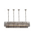 Poland 180 x 40cm Linear Pendant Bell Cup 9 Light E14 Polished Nickel/Smoked Sculpted Glass Item Weight: 44kg-1