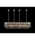 Poland 180 x 40cm Linear Pendant Bell Cup 9 Light E14 Polished Nickel/Smoked Sculpted Glass Item Weight: 44kg-3