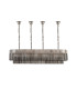 Poland 180 x 40cm Linear Pendant Bell Cup 9 Light E14 Polished Nickel/Smoked Sculpted Glass Item Weight: 44kg-4