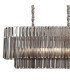 Poland 180 x 40cm Linear Pendant Bell Cup 9 Light E14 Polished Nickel/Smoked Sculpted Glass Item Weight: 44kg-5