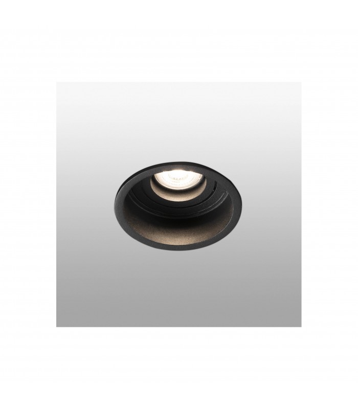 Black Tiltable round Recessed Downlight, GU10 - 1