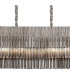 Poland 180 x 40cm Linear Pendant Bell Cup 9 Light E14 Polished Nickel/Smoked Sculpted Glass Item Weight: 44kg-7
