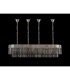 Poland 180 x 40cm Linear Pendant Bell Cup 9 Light E14 Polished Nickel/Smoked Sculpted Glass Item Weight: 44kg-9