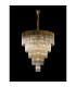 Poland 96cm Pendant Round 5 Tier 23 Light E14 Brass/Clear Sculpted Glass Item Weight: 48kg-3