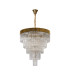 Poland 96cm Pendant Round 5 Tier 23 Light E14 Brass/Clear Sculpted Glass Item Weight: 48kg-4