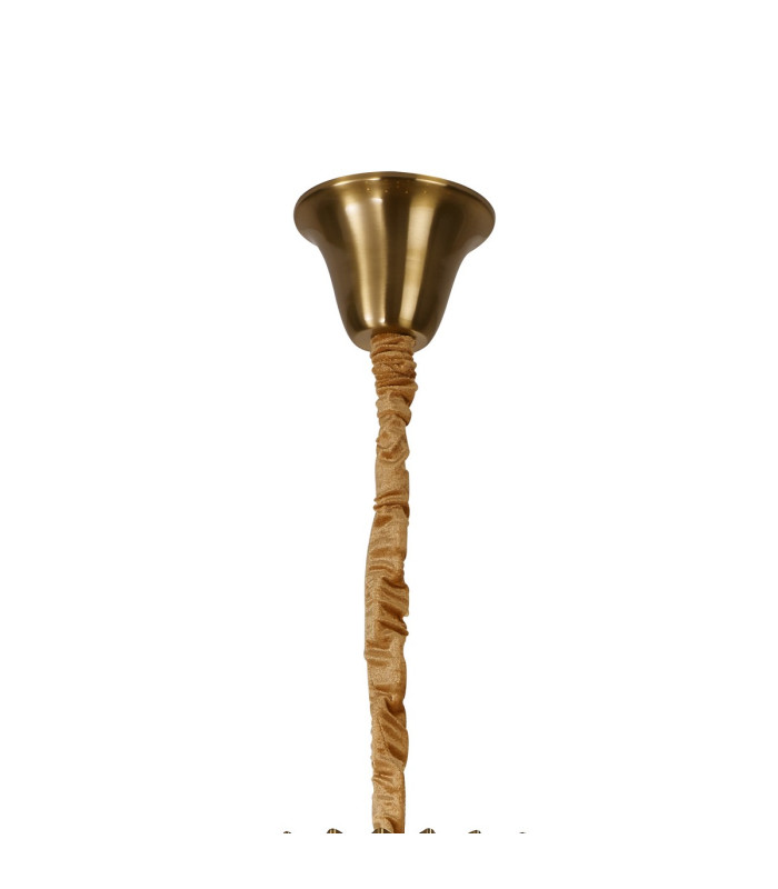 Poland 96cm Pendant Round 5 Tier 23 Light E14 Brass/Clear Sculpted Glass Item Weight: 48kg-5