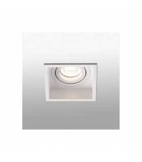 White Tiltable square Recessed Downlight, GU10 - 1