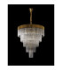 Poland 96cm Pendant Round 5 Tier 23 Light E14 Brass/Clear Sculpted Glass Item Weight: 48kg-8