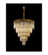 Poland 96cm 5 Tier 23 Light E14 Brass/Cognac Sculpted Glass Item Weight: 48kg-3