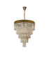Poland 96cm 5 Tier 23 Light E14 Brass/Cognac Sculpted Glass Item Weight: 48kg-4