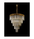 Poland 96cm 5 Tier 23 Light E14 Brass/Cognac Sculpted Glass Item Weight: 48kg-8