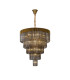 Poland 96cm Pendant Round 5 Tier 23 Light E14 Brass/Smoked Sculpted Glass Item Weight: 48kg-1