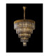 Poland 96cm Pendant Round 5 Tier 23 Light E14 Brass/Smoked Sculpted Glass Item Weight: 48kg-3
