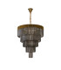 Poland 96cm Pendant Round 5 Tier 23 Light E14 Brass/Smoked Sculpted Glass Item Weight: 48kg-4