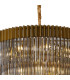 Poland 96cm Pendant Round 5 Tier 23 Light E14 Brass/Smoked Sculpted Glass Item Weight: 48kg-6