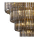 Poland 96cm Pendant Round 5 Tier 23 Light E14 Brass/Smoked Sculpted Glass Item Weight: 48kg-7