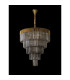 Poland 96cm Pendant Round 5 Tier 23 Light E14 Brass/Smoked Sculpted Glass Item Weight: 48kg-8