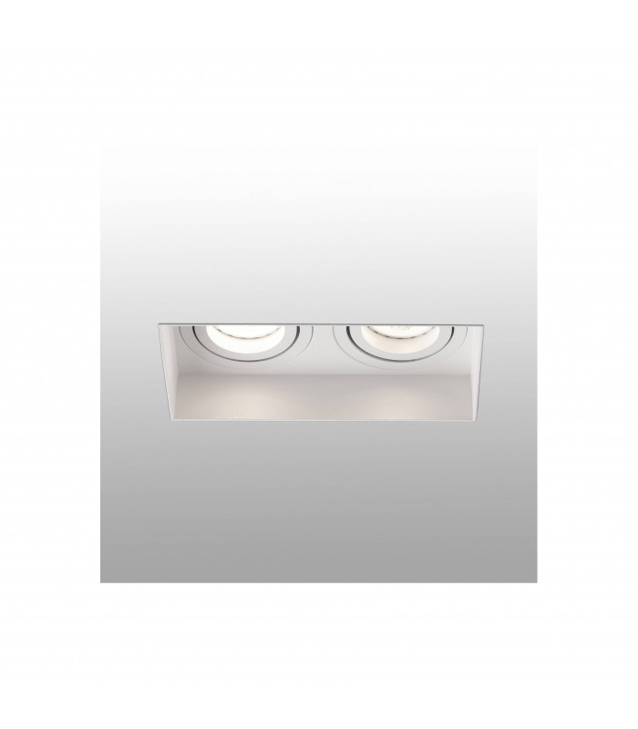 Trimless White Tiltable square Recessed Downlight, GU10 - 1
