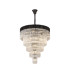 Poland 96cm Pendant Round 5 Tier 23 Light E14 Matt Black/Clear Sculpted Glass Item Weight: 48kg-1
