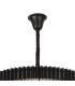 Poland 96cm Pendant Round 5 Tier 23 Light E14 Matt Black/Clear Sculpted Glass Item Weight: 48kg-6