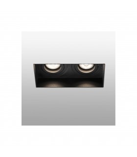 Trimless Black Tiltable square Recessed Downlight, GU10 - 1
