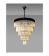Poland 96cm Pendant Round 5 Tier 23 Light E14 Matt Black/Cognac Sculpted Glass Item Weight: 48kg-3