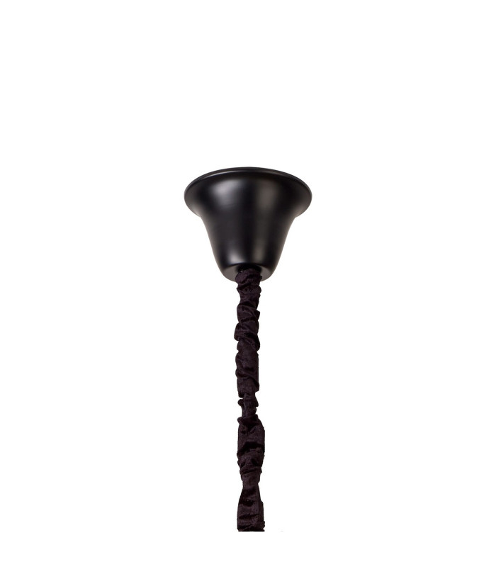 Poland 96cm Pendant Round 5 Tier 23 Light E14 Matt Black/Cognac Sculpted Glass Item Weight: 48kg-5