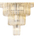 Poland 96cm Pendant Round 5 Tier 23 Light E14 Matt Black/Cognac Sculpted Glass Item Weight: 48kg-7