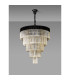 Poland 96cm Pendant Round 5 Tier 23 Light E14 Matt Black/Cognac Sculpted Glass Item Weight: 48kg-8