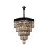 Poland 96cm Pendant Round 5 Tier 23 Light E14 Matt Black/Smoked Sculpted Glass Item Weight: 48kg-1