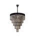 Poland 96cm Pendant Round 5 Tier 23 Light E14 Matt Black/Smoked Sculpted Glass Item Weight: 48kg-3
