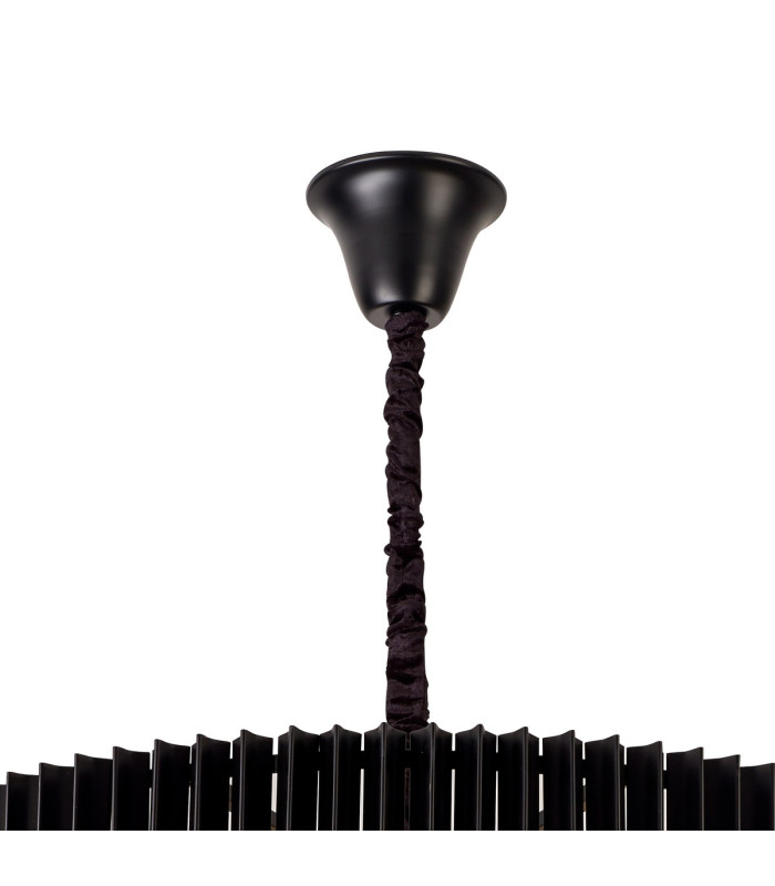 Poland 96cm Pendant Round 5 Tier 23 Light E14 Matt Black/Smoked Sculpted Glass Item Weight: 48kg-4