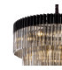Poland 96cm Pendant Round 5 Tier 23 Light E14 Matt Black/Smoked Sculpted Glass Item Weight: 48kg-5
