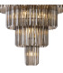 Poland 96cm Pendant Round 5 Tier 23 Light E14 Matt Black/Smoked Sculpted Glass Item Weight: 48kg-6