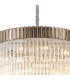 Poland 96cm Pendant Round 5 Tier 23 Light E14 Polished Nickel/Clear Sculpted Glass Item Weight: 48kg-6