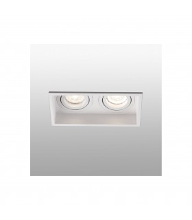 White Tiltable square recessed Downlight 2 Light, GU10 - 1