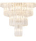 Poland 96cm Pendant Round 5 Tier 23 Light E14 Polished Nickel/Clear Sculpted Glass Item Weight: 48kg-7
