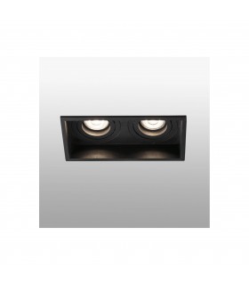 Black Tiltable square recessed Downlight 2 Light, GU10 - 1