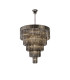 Poland 96cm Pendant Round 5 Tier 23 Light E14 Polished Nickel/Smoked Sculpted Glass Item Weight: 48kg-1