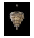 Poland 96cm Pendant Round 5 Tier 23 Light E14 Polished Nickel/Smoked Sculpted Glass Item Weight: 48kg-3