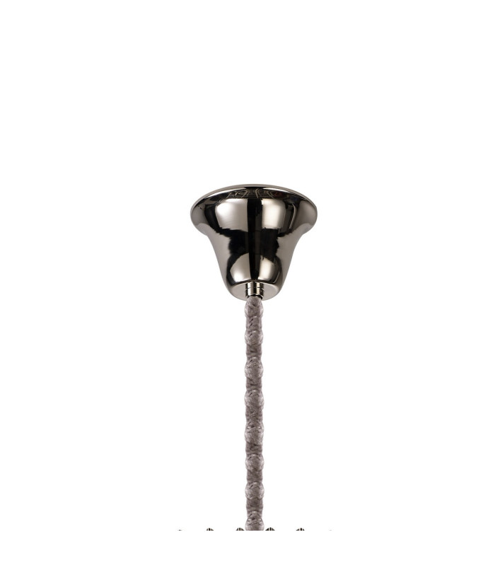Poland 96cm Pendant Round 5 Tier 23 Light E14 Polished Nickel/Smoked Sculpted Glass Item Weight: 48kg-5