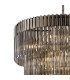 Poland 96cm Pendant Round 5 Tier 23 Light E14 Polished Nickel/Smoked Sculpted Glass Item Weight: 48kg-6