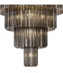 Poland 96cm Pendant Round 5 Tier 23 Light E14 Polished Nickel/Smoked Sculpted Glass Item Weight: 48kg-7