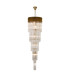 Poland 50cm Pendant Round 5 Tier 18 Light E14 Brass/Clear Sculpted Glass Item Weight: 42kg-1