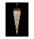 Poland 50cm Pendant Round 5 Tier 18 Light E14 Brass/Clear Sculpted Glass Item Weight: 42kg-3