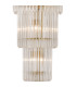 Poland 50cm Pendant Round 5 Tier 18 Light E14 Brass/Clear Sculpted Glass Item Weight: 42kg-6