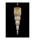 Poland 50cm Pendant Round 5 Tier 18 Light E14 Brass/Cognac Sculpted Glass Item Weight: 42kg-3
