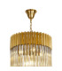 Poland 50cm Pendant Round 5 Tier 18 Light E14 Brass/Cognac Sculpted Glass Item Weight: 42kg-5