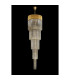 Poland 50cm Pendant Round 5 Tier 18 Light E14 Brass/Cognac Sculpted Glass Item Weight: 42kg-8
