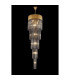 Poland 50cm Pendant Round 5 Tier 18 Light E14 Brass/Smoke Sculpted Glass Item Weight: 42kg-3